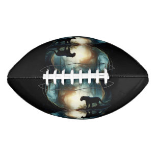Black Panther Reflected in Pool of Water in Jungle Football