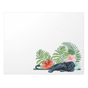 Black Panther Resting Amid Jungle Foliage Notepad