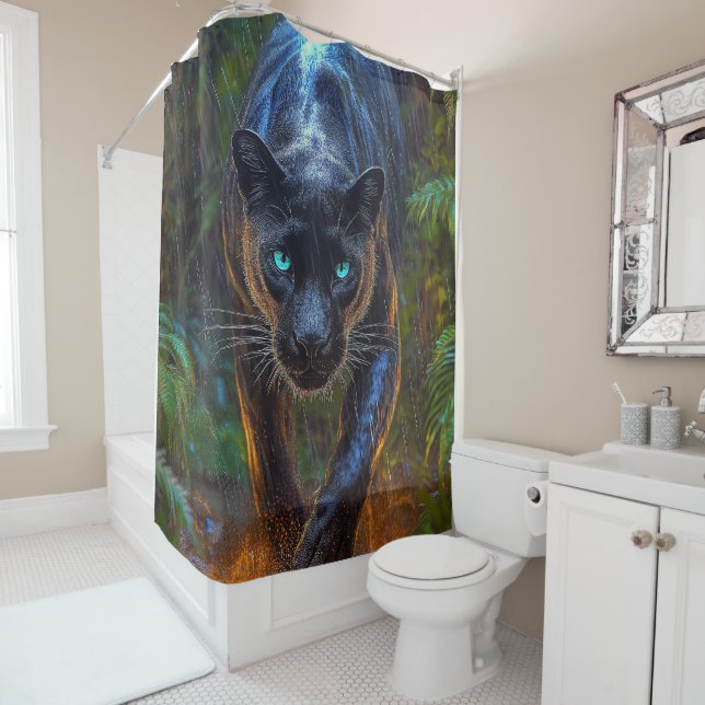 Black Panther Shower Curtain (In Situ)