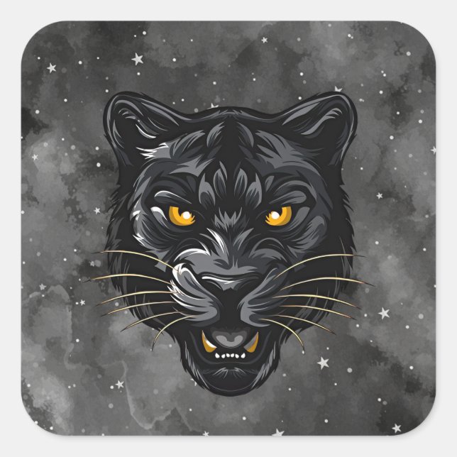 Black Panther Square Sticker (Front)