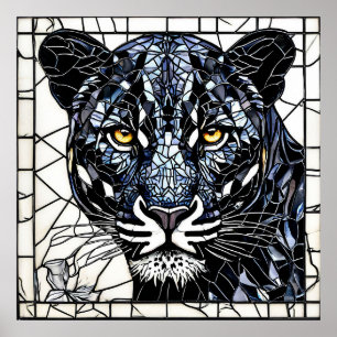 Black Panther stained glass Poster