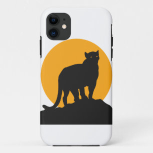 Black panther sunset silhouette iPhone 11 case