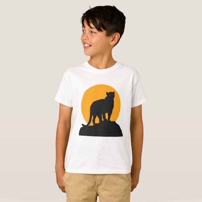 Black panther sunset silhouette T-Shirt (Front Full)