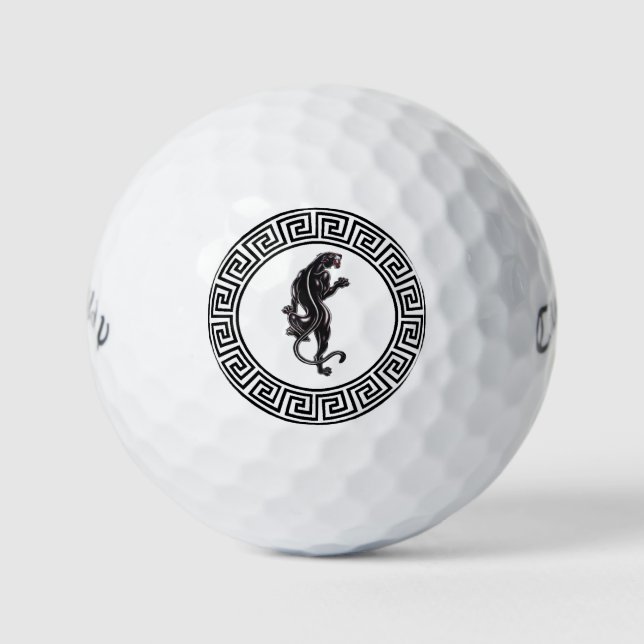 Black Panther Tattoo Golf Balls (Front)