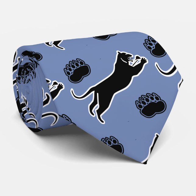 Black Panther Team Mascot  on Any Colour Necktie (Rolled)