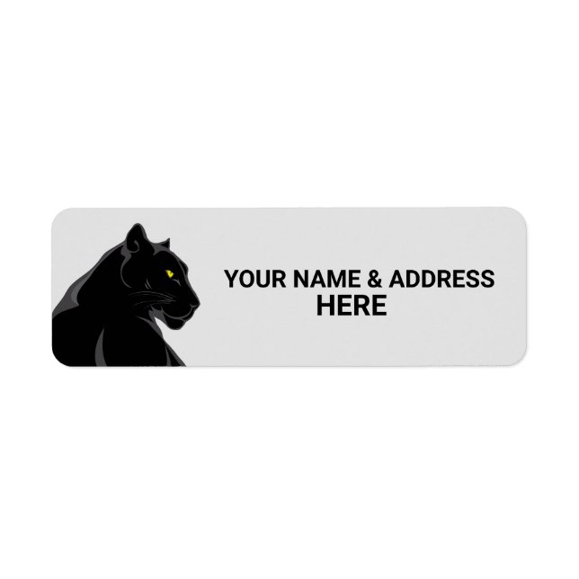 BLACK PANTHER WILD CAT RETURN ADDRESS LABELS (Front)