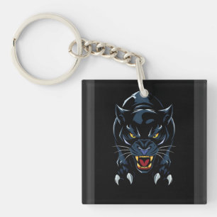 Black panther's head key ring