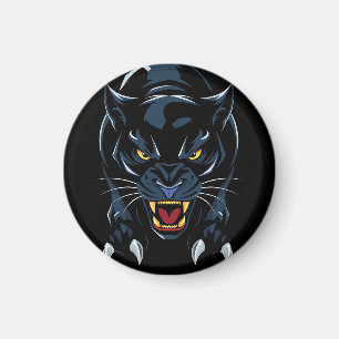 Black panther's head magnet