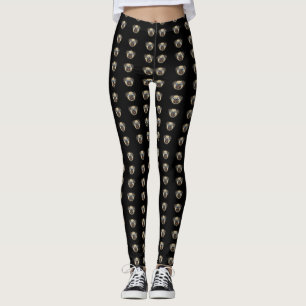 Black Pants with Pug Print