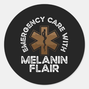 Black Paramedic African American Ems Emt Black His Classic Round Sticker
