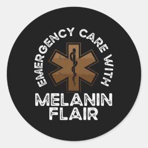 Black Paramedic African American Ems Emt Black His Classic Round Sticker