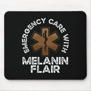 Black Paramedic African American Ems Emt Black His Mouse Pad