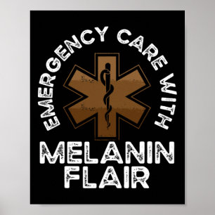 Black Paramedic African American Ems Emt Black His Poster