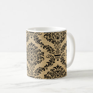 Black Parisian Moods Damask Coffee Mug
