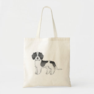 Black Parti-colour Mini Goldendoodle Cartoon Dog Tote Bag