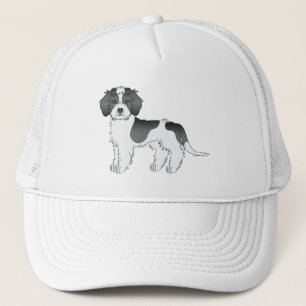 Black Parti-colour Mini Goldendoodle Cartoon Dog Trucker Hat