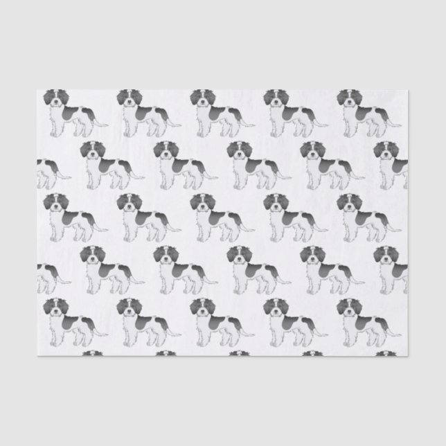 Black Parti-colour Mini Goldendoodle Dog Pattern Tissue Paper (Front)