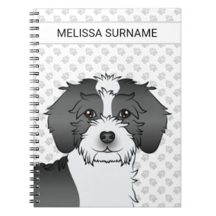 Black Parti-colour Mini Goldendoodle Dog & Text Notebook
