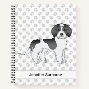 Black Parti-colour Mini Goldendoodle Dog & Text Notebook
