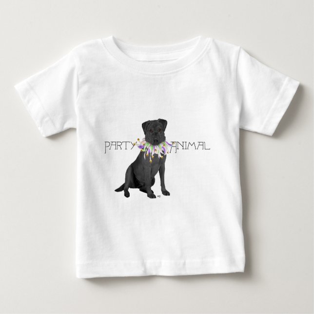 Black Party Animal Labrador Retriever Baby T-Shirt (Front)