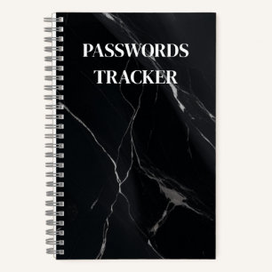 BLACK PASSWORDS TRACKER NOTEBOOK