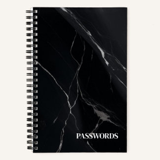 BLACK PASSWORDS TRACKER NOTEBOOK