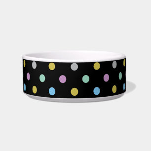 Black Pastel Spot Pet Feeding Bowl