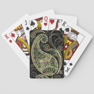 Black & Pastel Vintage Paisley Pattern Playing Cards