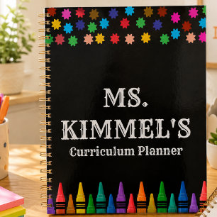 Black Pastels Crayons Curriculum Teacher Planner