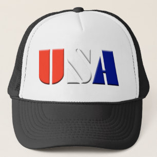 Black Patriotic USA Truckers Hat