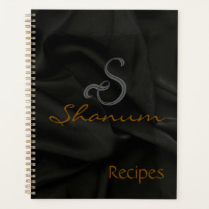 Black pattern cooking recipe plan book planner