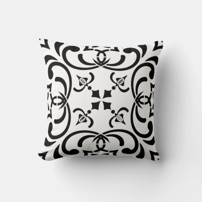 Black pattern cushion (Front)