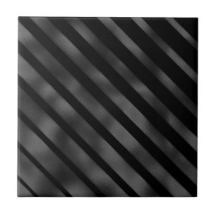 Black pattern diagonal stripe metallic foil shine ceramic tile