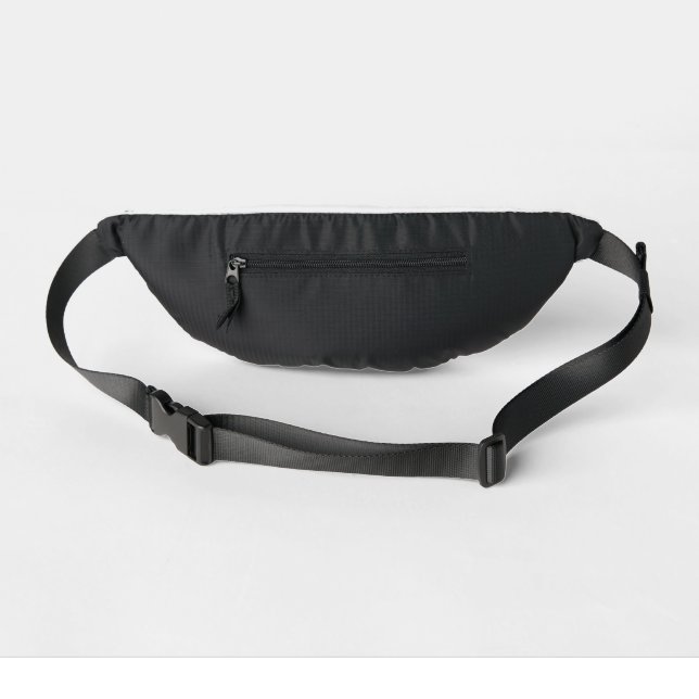 Black Pattern Line Cube Geometry Simple Bum Bags (Back)
