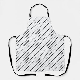 Black Pattern Line Dots Geometry Apron