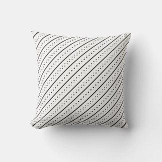 Black Pattern Line Dots Geometry Cushion