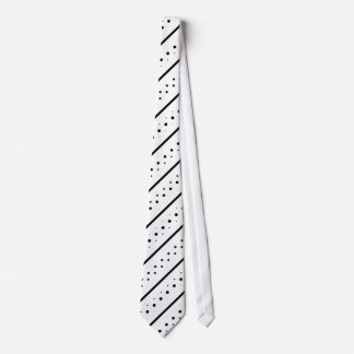 Black Pattern Line Dots Geometry Tie