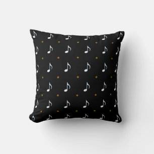 black pattern music notes cushion