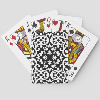 black pattern on white background playing cards