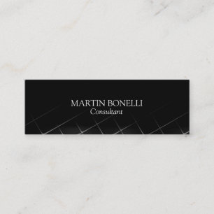 Black Pattern Slim Traditional Font Classic Mini Business Card