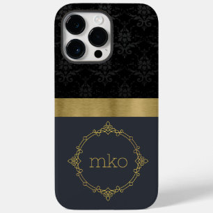 Black Pattern with Gold Stripe  Case-Mate iPhone 14 Pro Max Case