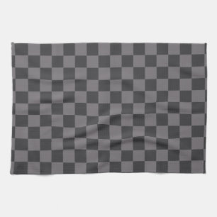 Black Patterns Chequerboard Check Chequered Tea Towel