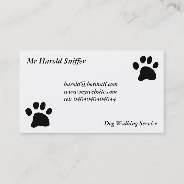 Black Paw Business Card (Front)