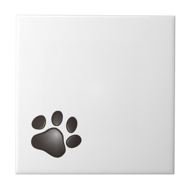 Black Paw Ceramic Tile (Front)