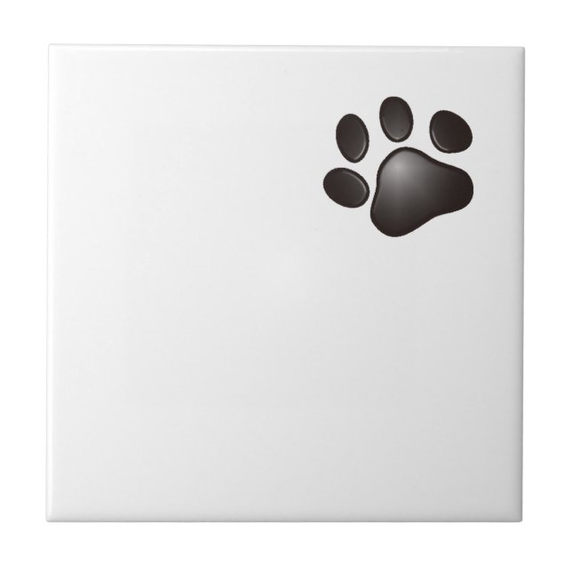 Black Paw Ceramic Tile (Front)