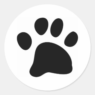 Black Paw Classic Round Sticker