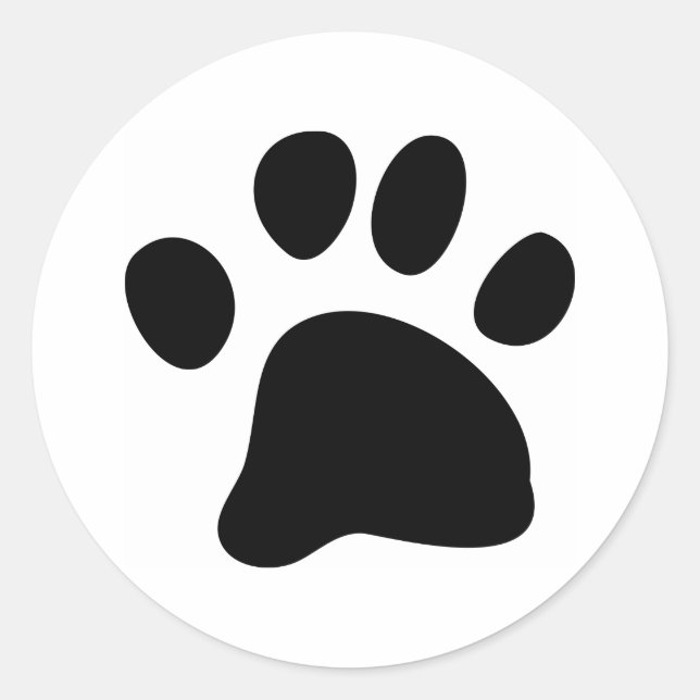 Black Paw Classic Round Sticker (Front)