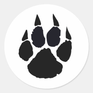 Black Paw Classic Round Sticker