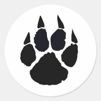 Black Paw Classic Round Sticker