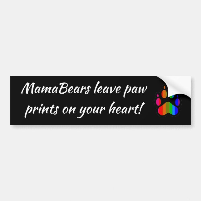Black Paw Print Bumper Sticker (Front)